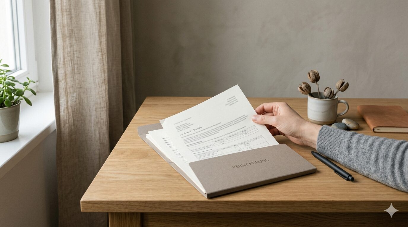 Schreibtisch mit Versicherungsunterlagen – Berufsunfähigkeitsversicherung sinnvoll oder nicht?